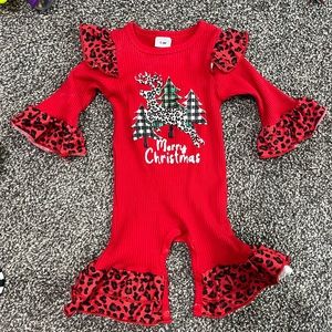 Christmas baby girl outfit 0-3 months